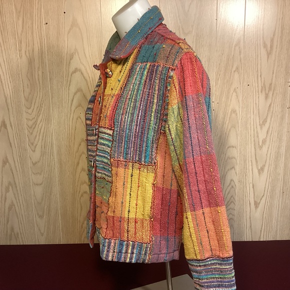 Travel/Smith Patchwork Jacket womens size Petite Medium - Picture 9 of 9